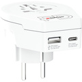 Reseadapter Världen till Europa USB-A/USB-C 20W Jordad