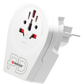Reseadapter Världen till Europa USB-A/USB-C 20W Jordad