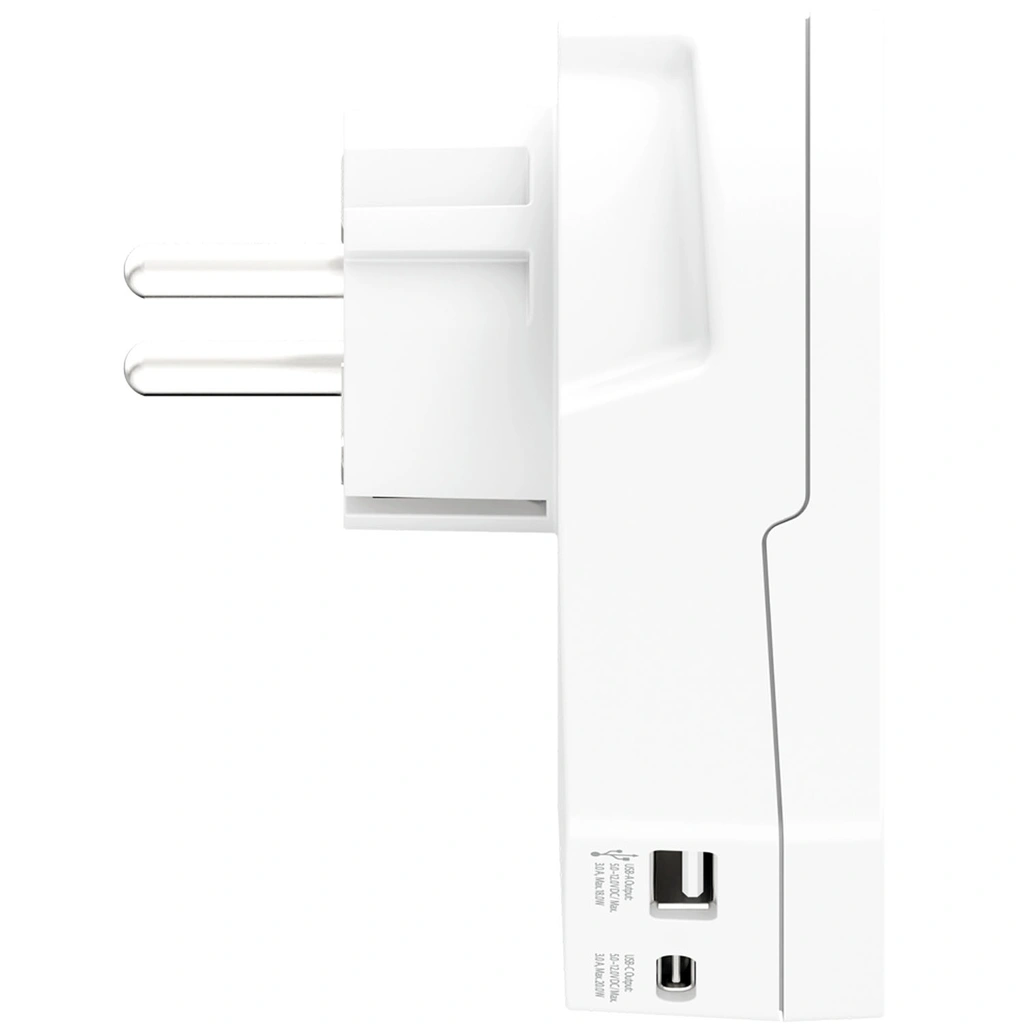 Reseadapter Världen till Europa USB-A/USB-C 20W Jordad