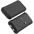 PowerBank 20.000 mAh Solcell 4st kablar + trådlös laddning Svart