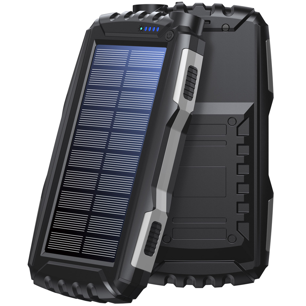 PowerBank 20.000 mAh Solcell Svart