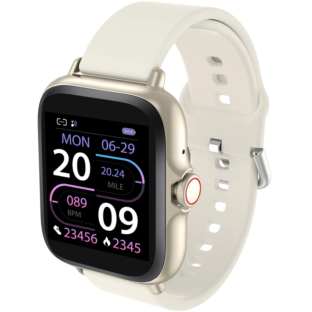 SmartWatch 1,44" display Hjärtsensor Beige