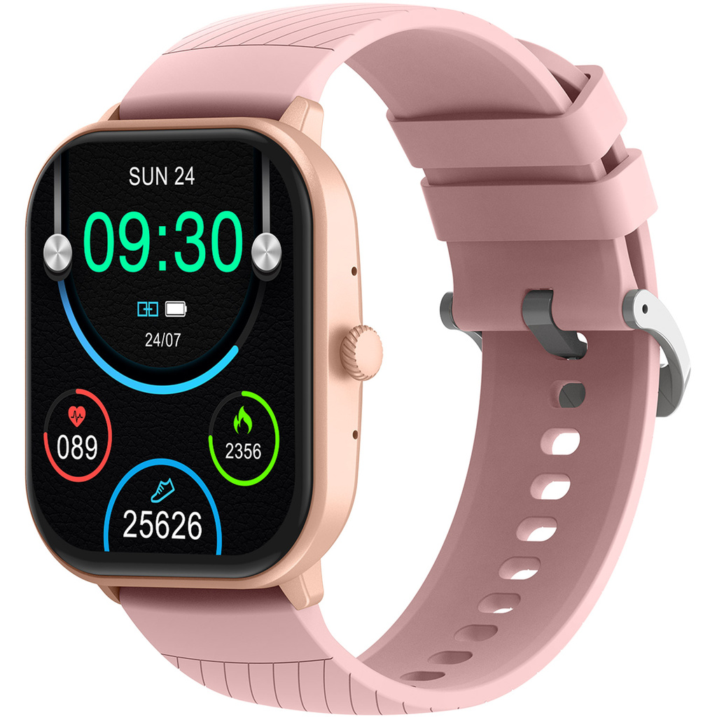 SmartWatch 2,04" AMOLED Hälsokoll SWC-187RO Rosa