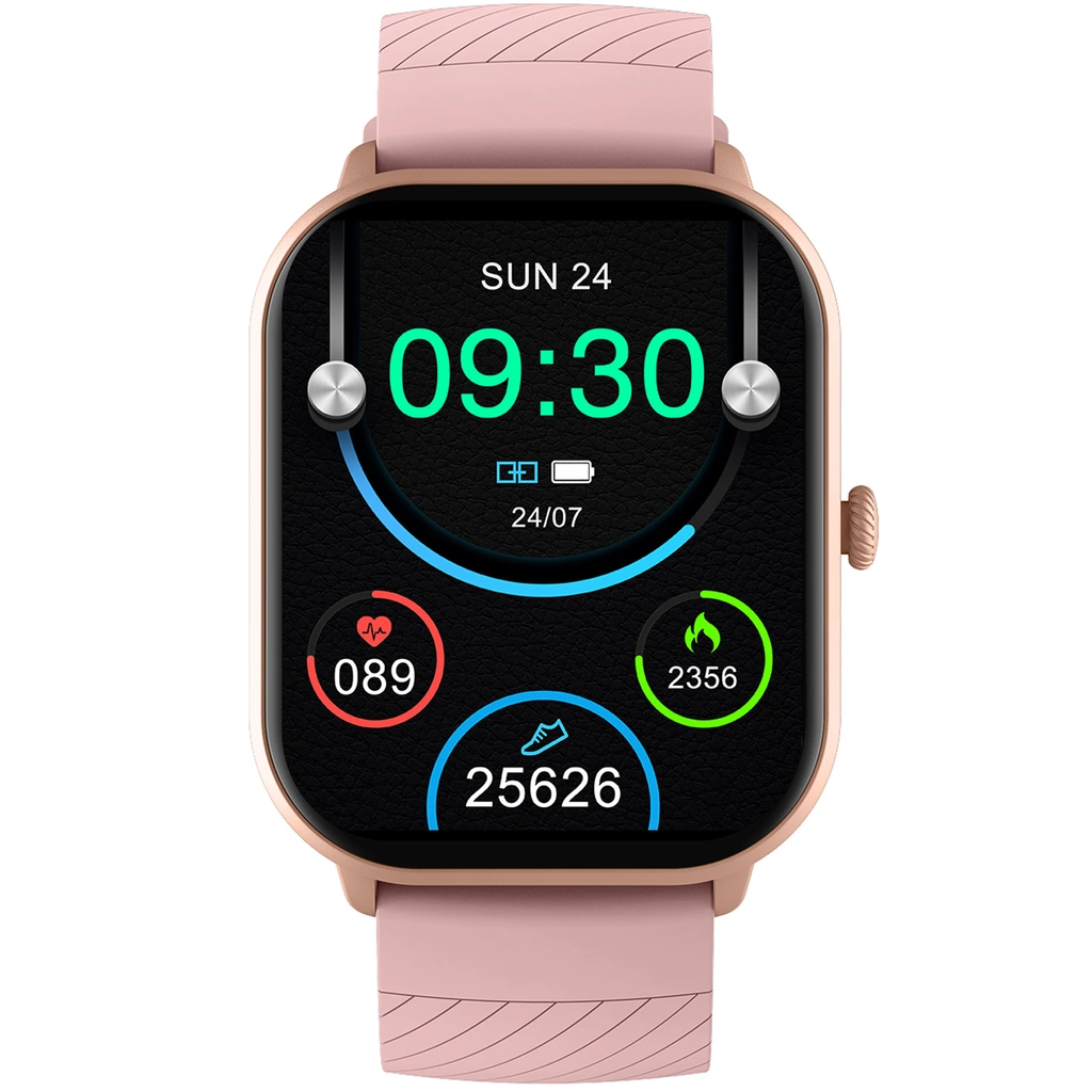 SmartWatch 2,04" AMOLED Hälsokoll SWC-187RO Rosa