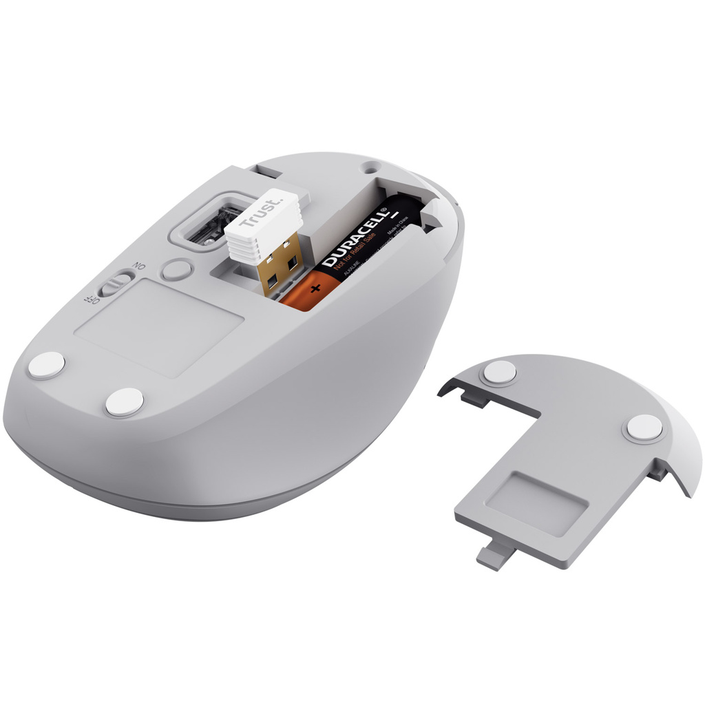 Yvi+ Wireless mouse Bluetooth / 2,4 GHz White