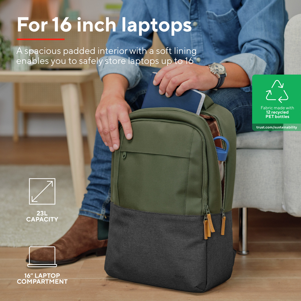 Lisboa Laptop Backpack 16" Green
