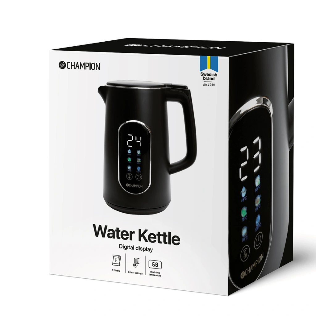 Vattenkokare Digital Temp Varmhållning 1,7L VK800 Mattsvart