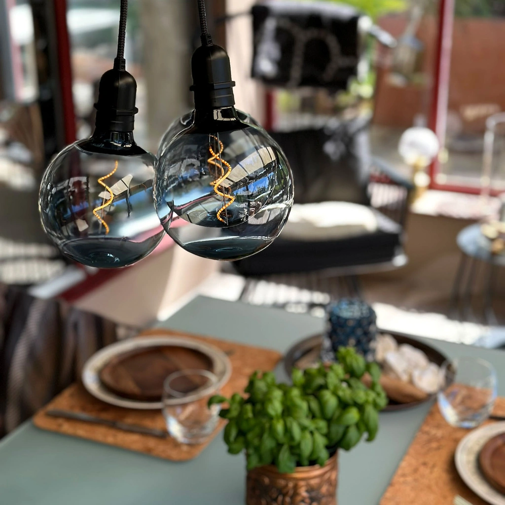 Penny Pendant lamo Gravity + DecoBulb XL Smoke