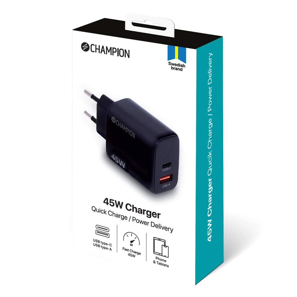 Laddare 45W PD/QC Svart