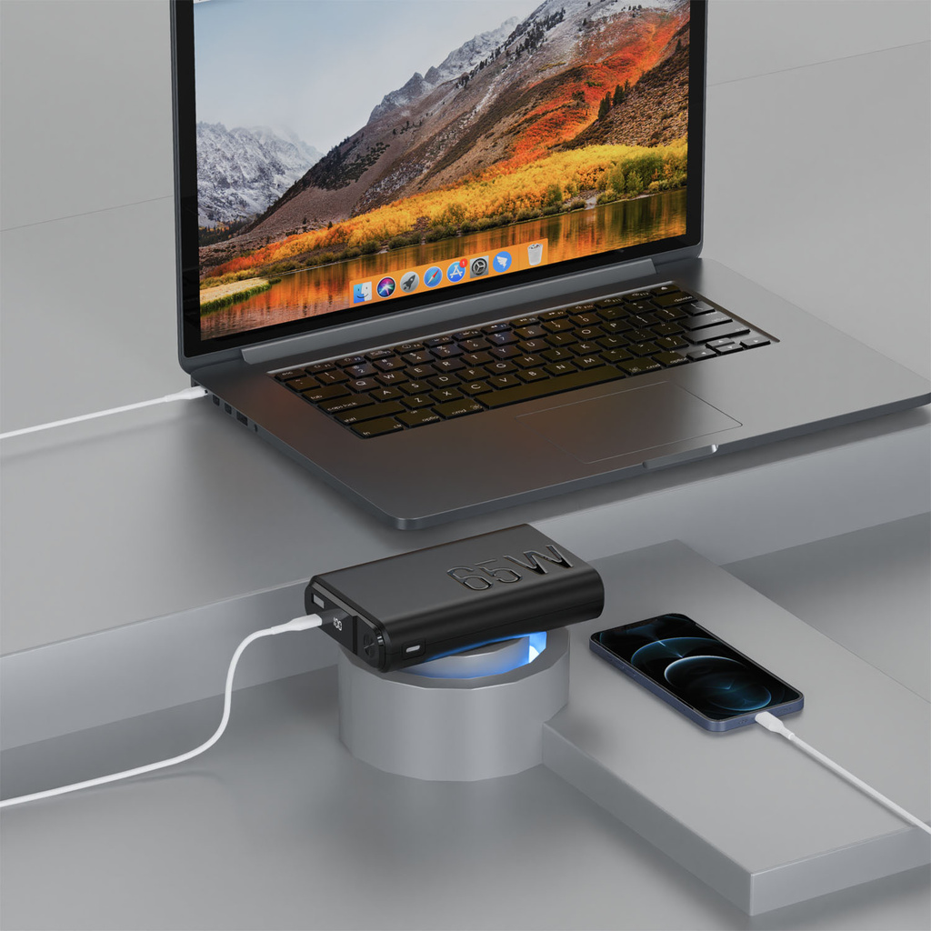 PowerBank 20.000 mAh 65W PD Svart