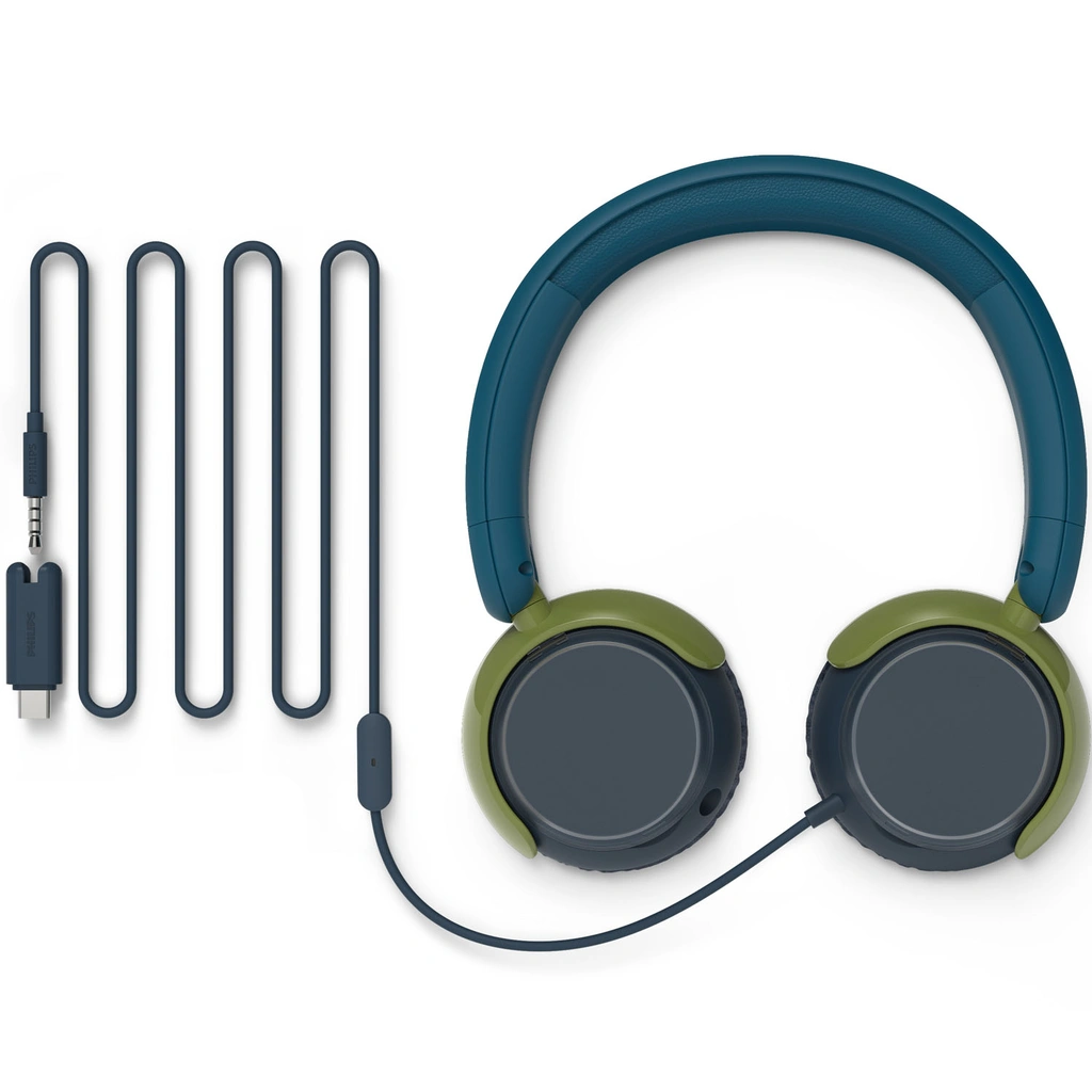 Hörlurar On-Ear Barn Volymbegränsning 85dB Kabel Blågrön kristall