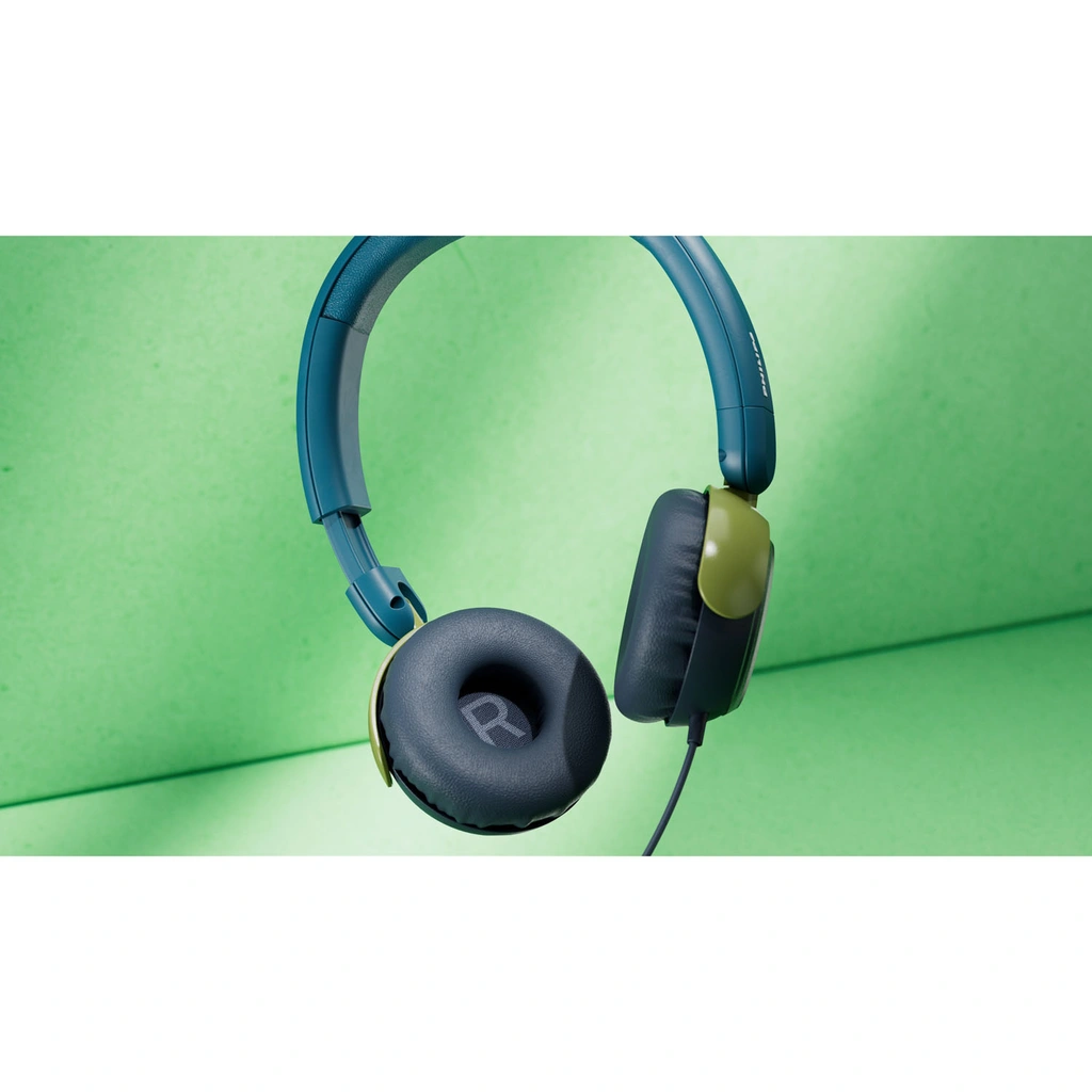 Hörlurar On-Ear Barn Volymbegränsning 85dB Kabel Blågrön kristall