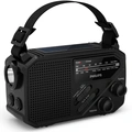 Radio AM/FM Torch Solar Hand crank Black