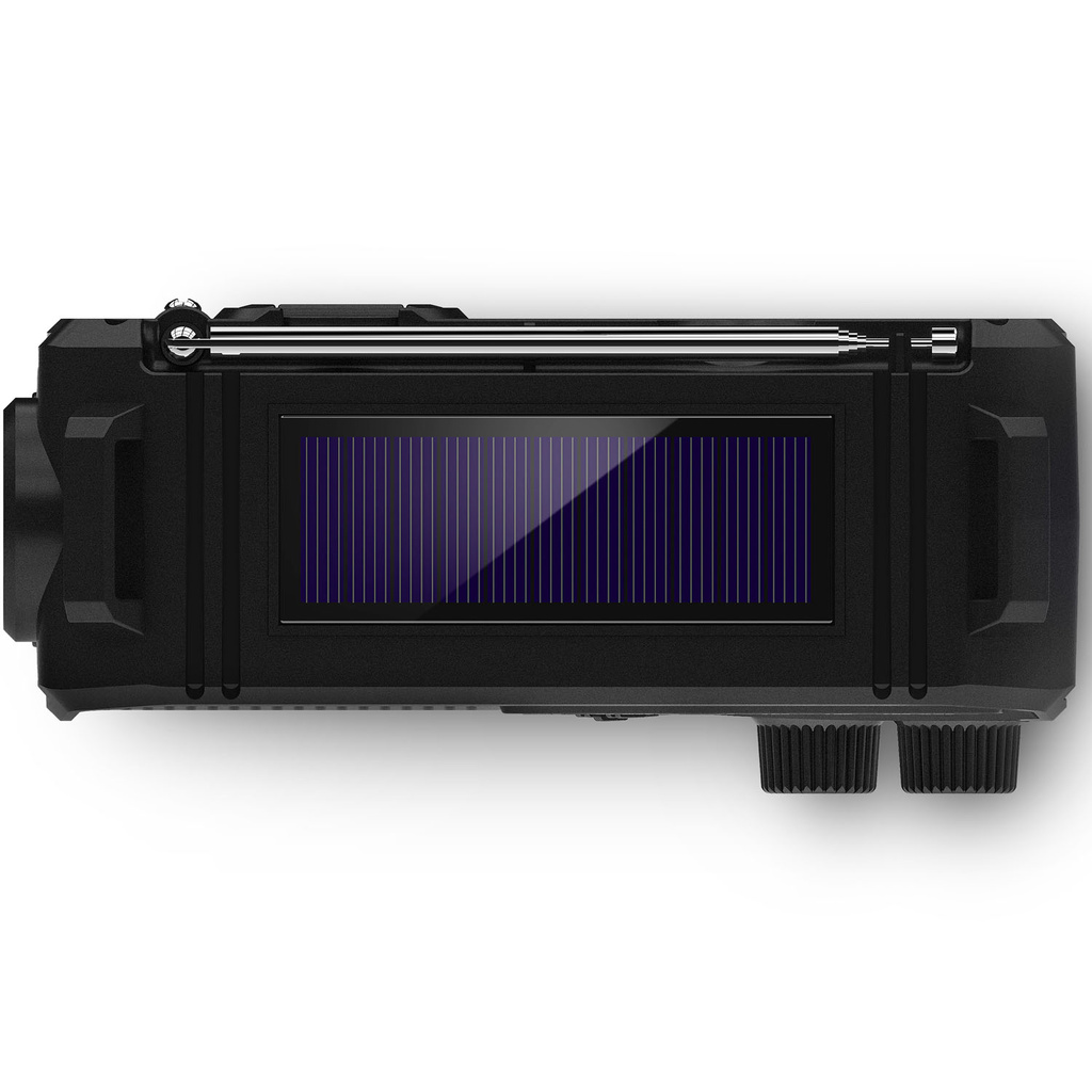 Radio FM AM Vevradio Solcell Ficklampa TAR1609/00 Svart