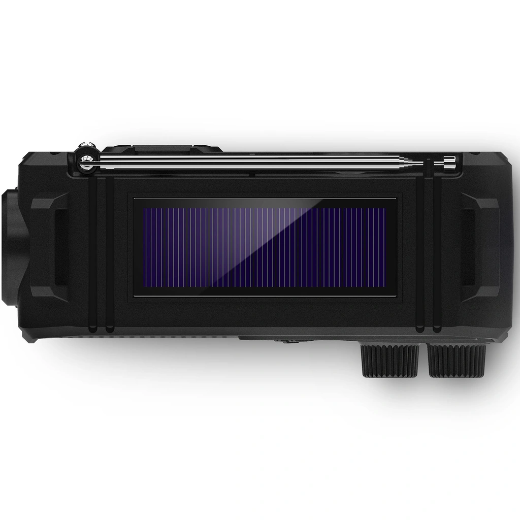 Radio AM/FM Torch Solar Hand crank Black