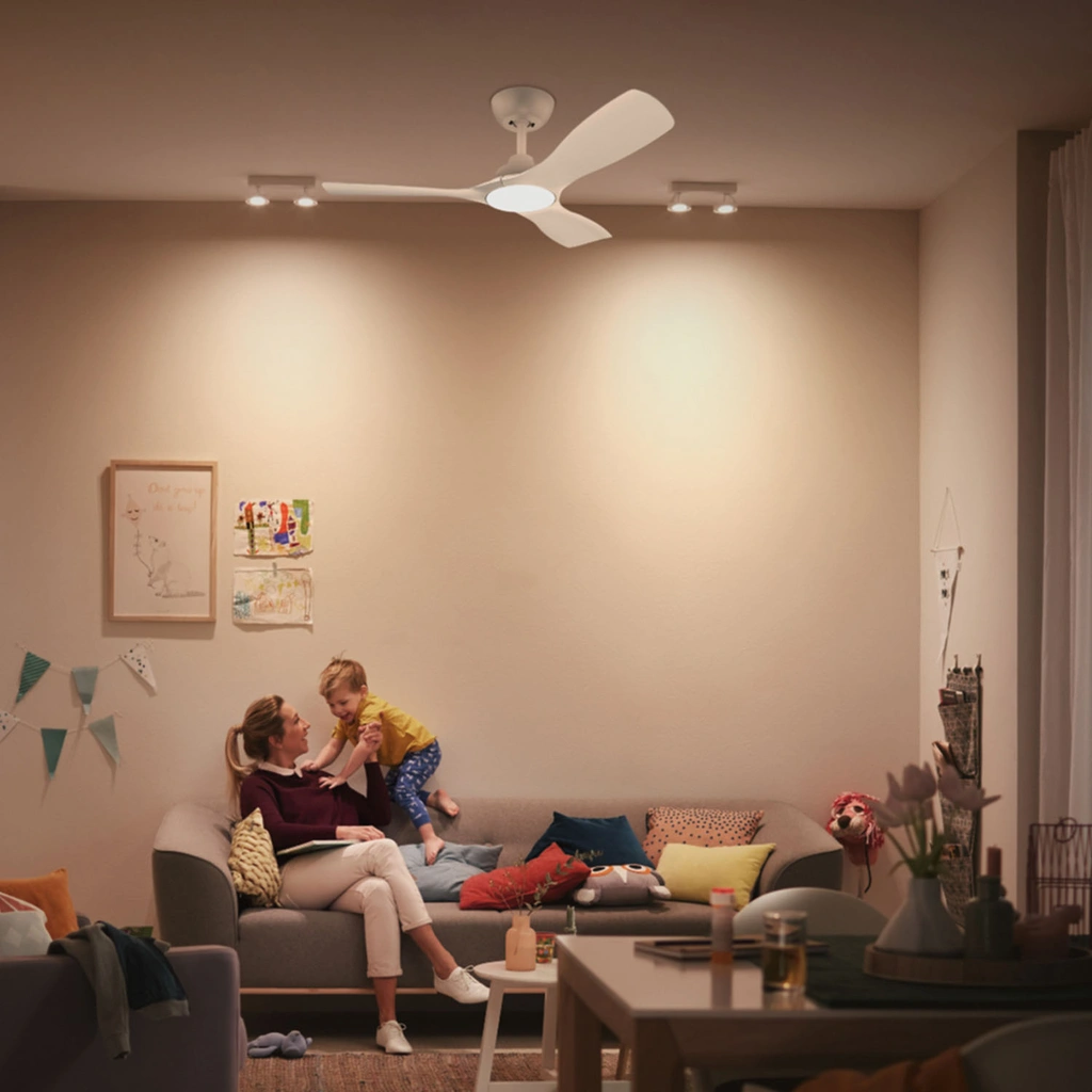 Takfläktslampa Ø135 cm 35W / 24W Justerbart vitt ljus