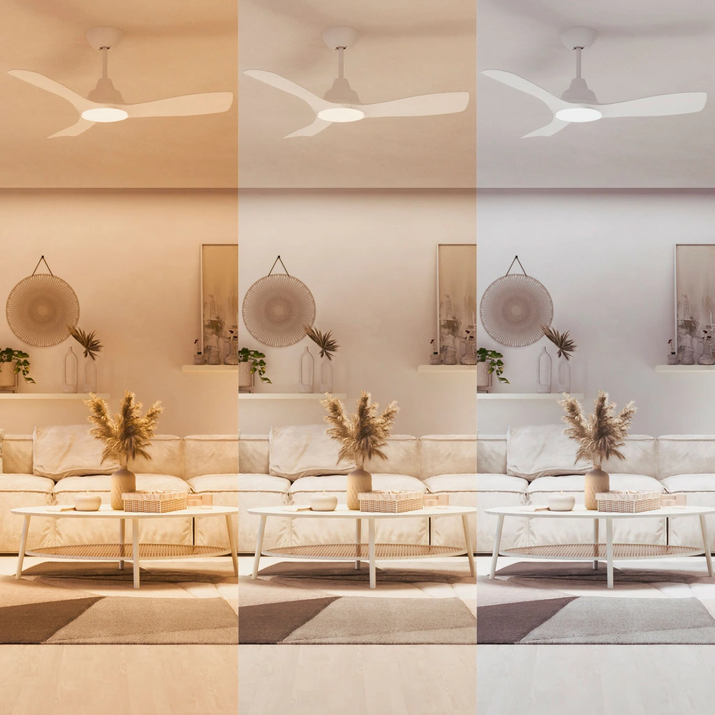 Takfläktslampa Ø135 cm 35W / 24W Justerbart vitt ljus