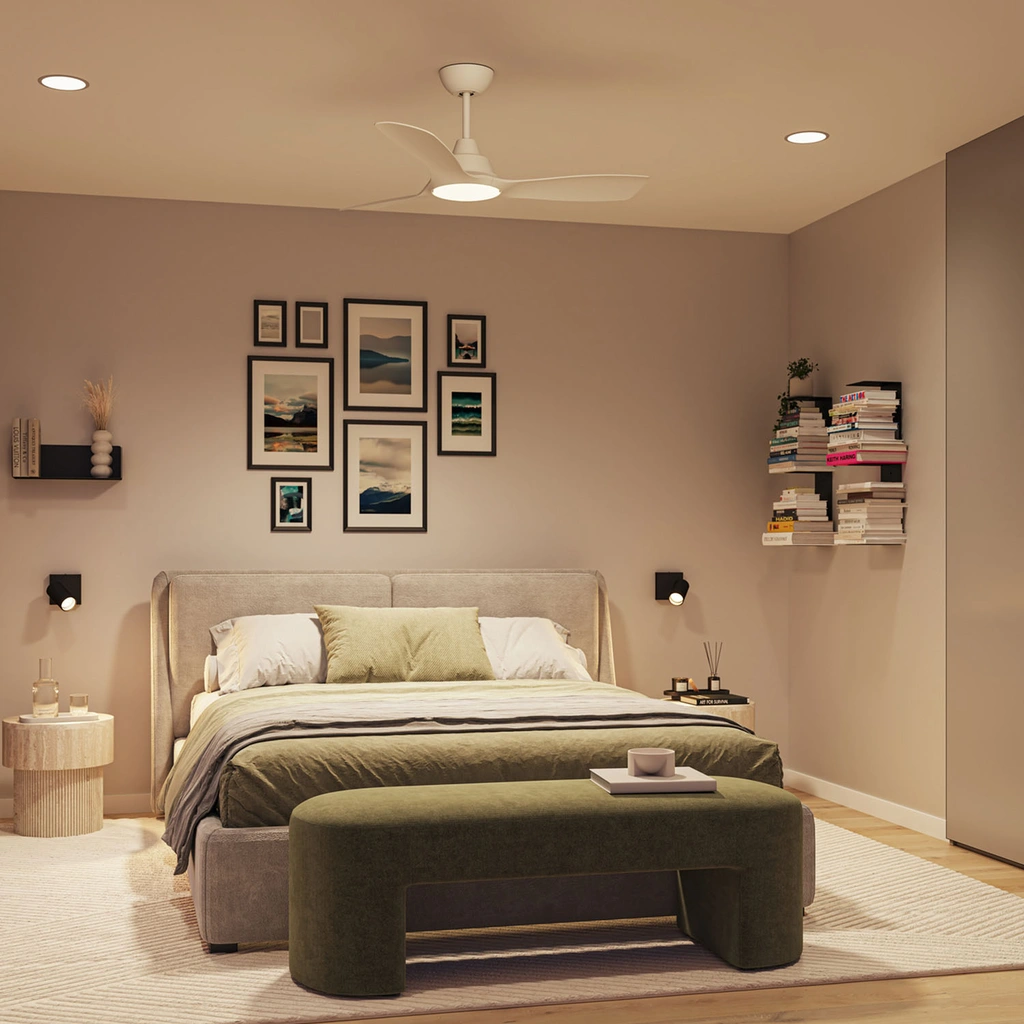 Takfläktslampa Ø135 cm 35W / 24W Justerbart vitt ljus