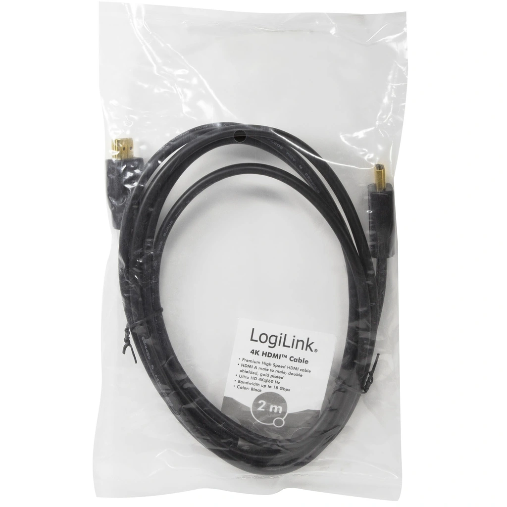 HDMI-kabel HDMI 2.0 4K/60Hz 2m Svart