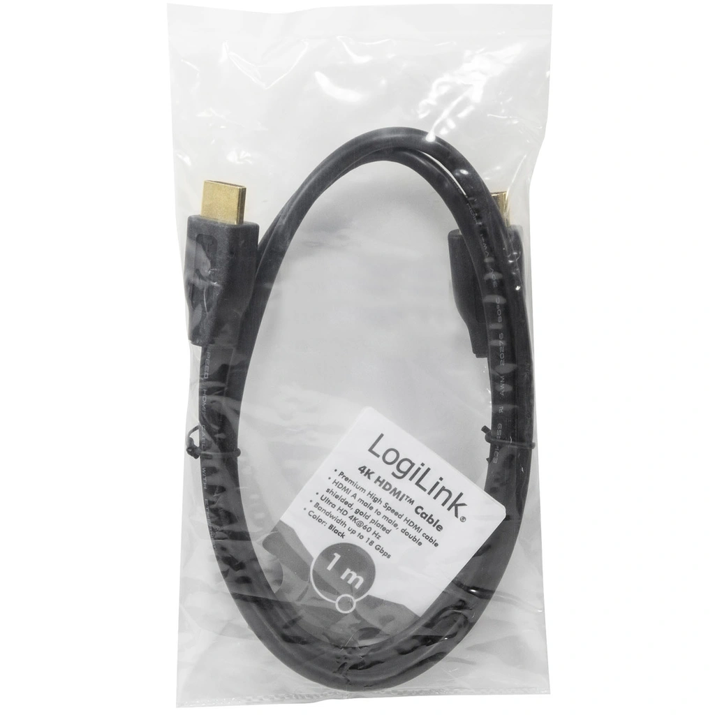 HDMI cable HDMI 2.0 4K/60Hz 1m Black