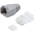 Modularkontakt RJ45 CAT6 Oskärmad + Böjskydd 100-pack Grå