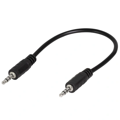 Audiokabel 3,5mm-hane - 3,5mm-hane Stereo 0,2m Svart