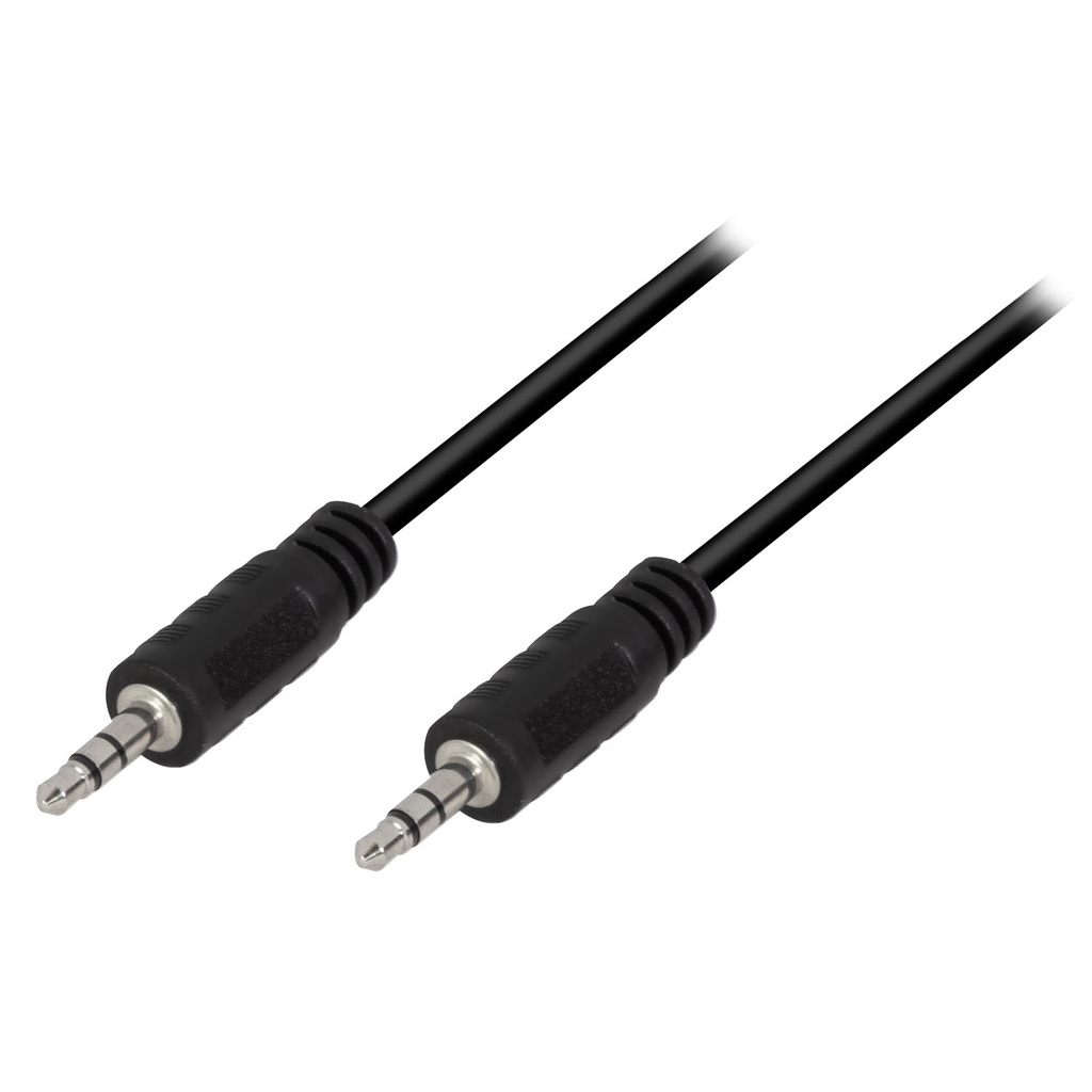 Audio cable 3.5mm-male - 3.5mm-male Stereo 0,2m Black