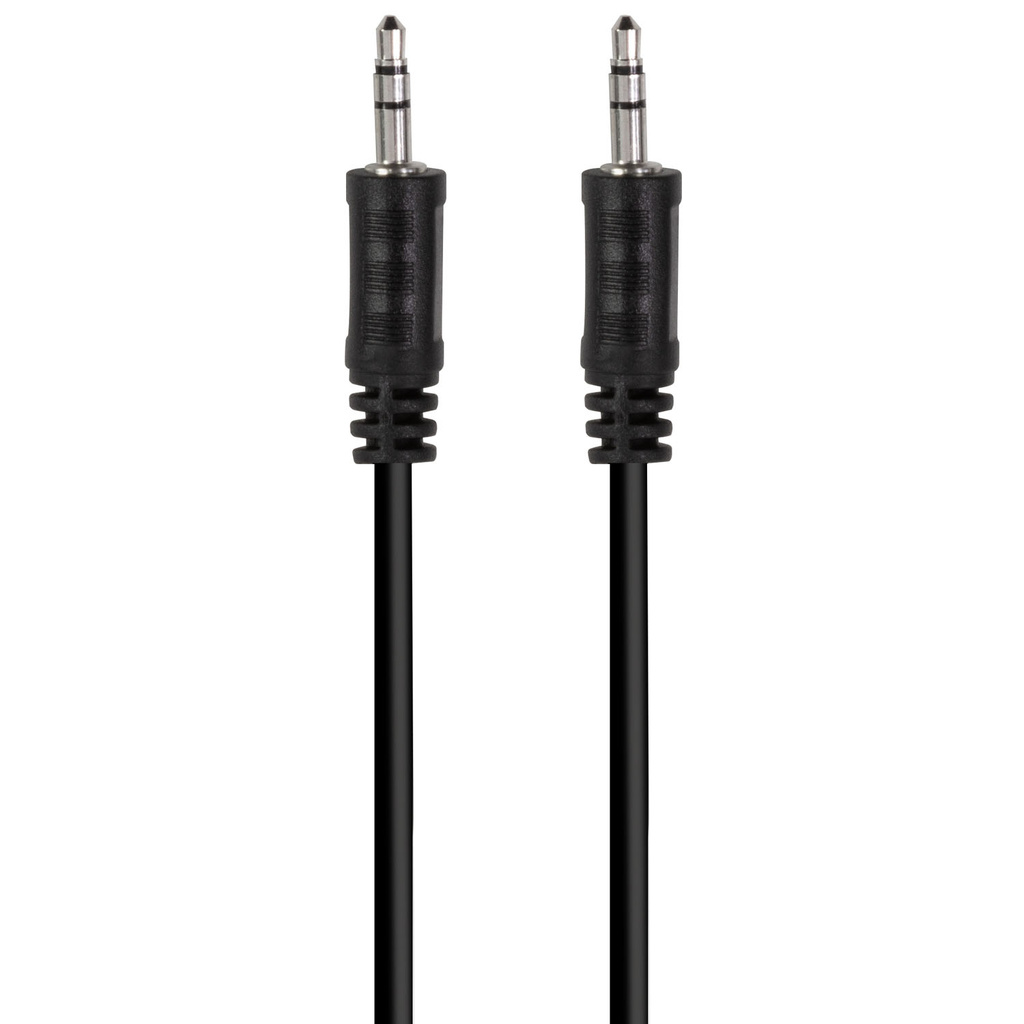 Audio cable 3.5mm-male - 3.5mm-male Stereo 0,2m Black
