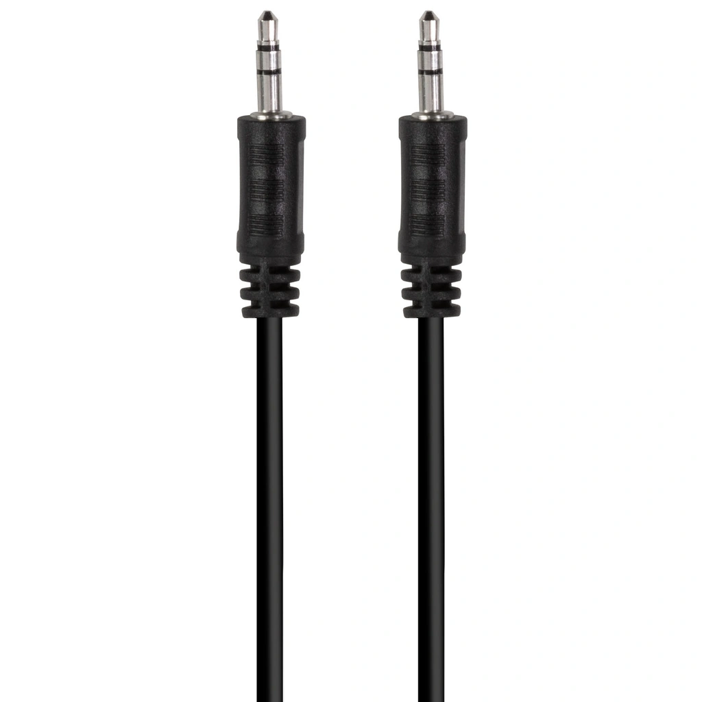 Audiokabel 3,5mm-hane - 3,5mm-hane Stereo 0,2m Svart