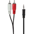 Audiokabel 3,5mm-hane - 2 x RCA-hane 1,5m Svart