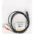 Audio cable 3.5mm-make - 2 x RCA-male 1.5m Black