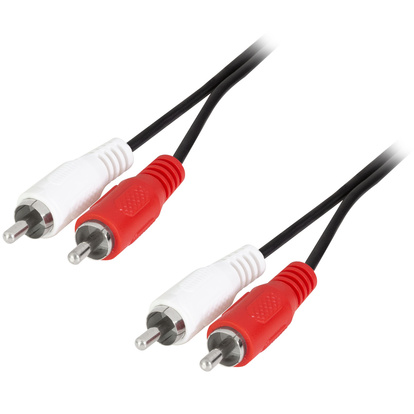 Audiokabel 2 x RCA-hane - 2 x RCA-hane 2,5m Svart