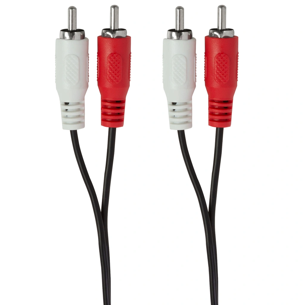 Audio cable 2 x RCA-male - 2 x RCA-male 2.5m Black