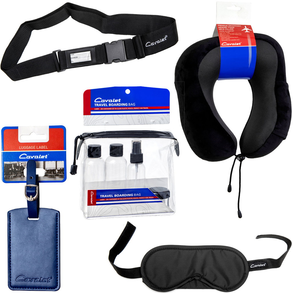 Travelingkit 5 (Neck pillow, Traveling bottles, Luggage tag/strap, Sleeping Mask) 