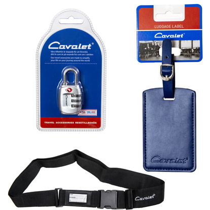 Travelingkit 13 (TSA Lock, Luggage strap, Luggage tag Blue)