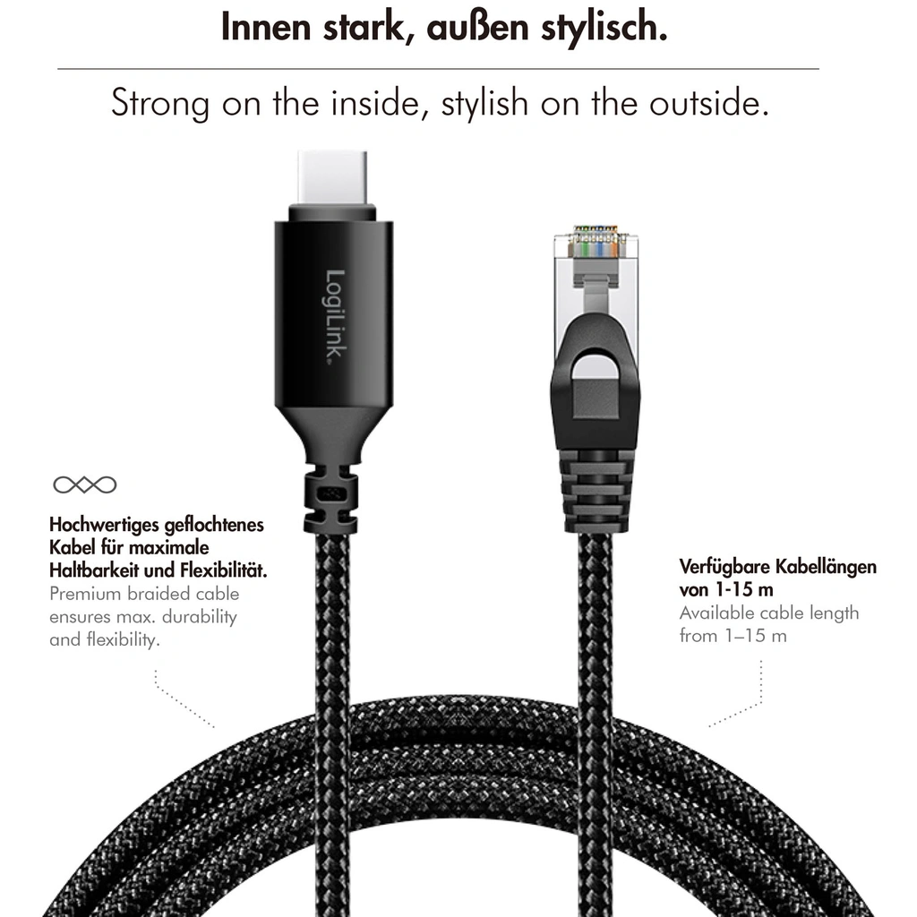 USB-C till Nätverkskabel RJ45 1 Gbps Aktiv 1 m