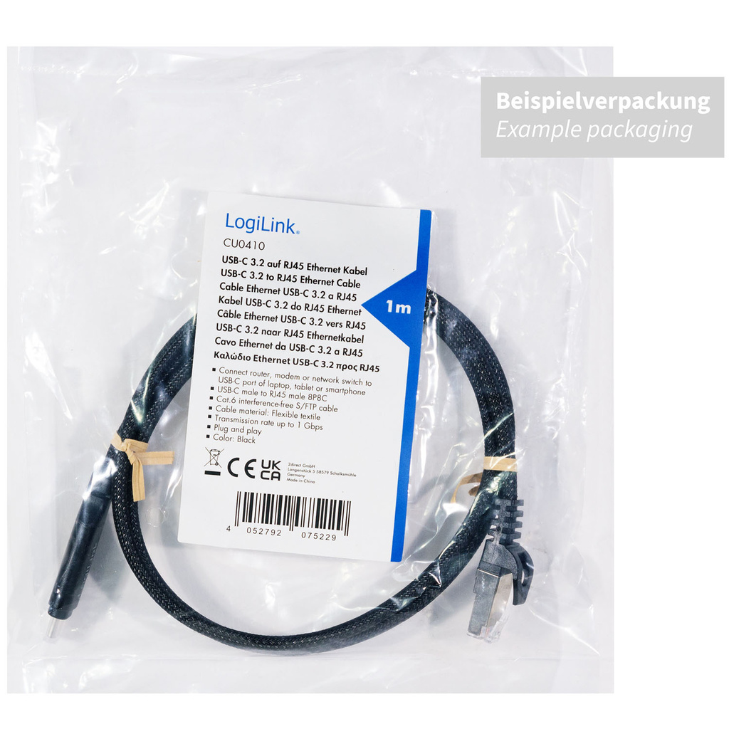 USB-C network cable RJ45 1 Gbps Active 1 m