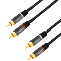 Audio cable 2 x RCA-male - 2 x RCA-male 1.5m Metal Black