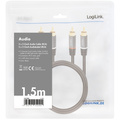Audio cable 2 x RCA-male - 2 x RCA-male 1.5m Metal Black