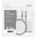 Audio cable 2 x RCA-male - 2 x RCA-male 0.5m Metal Black