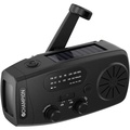 Vevradio med ficklampa och solcell Svart