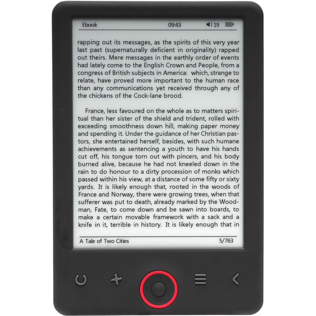Ebook reader 6" E-Ink 4Gb 20h reading