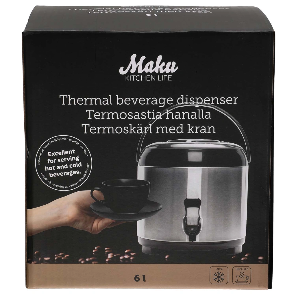 Thermal beverage dispenser w/tap 6 L