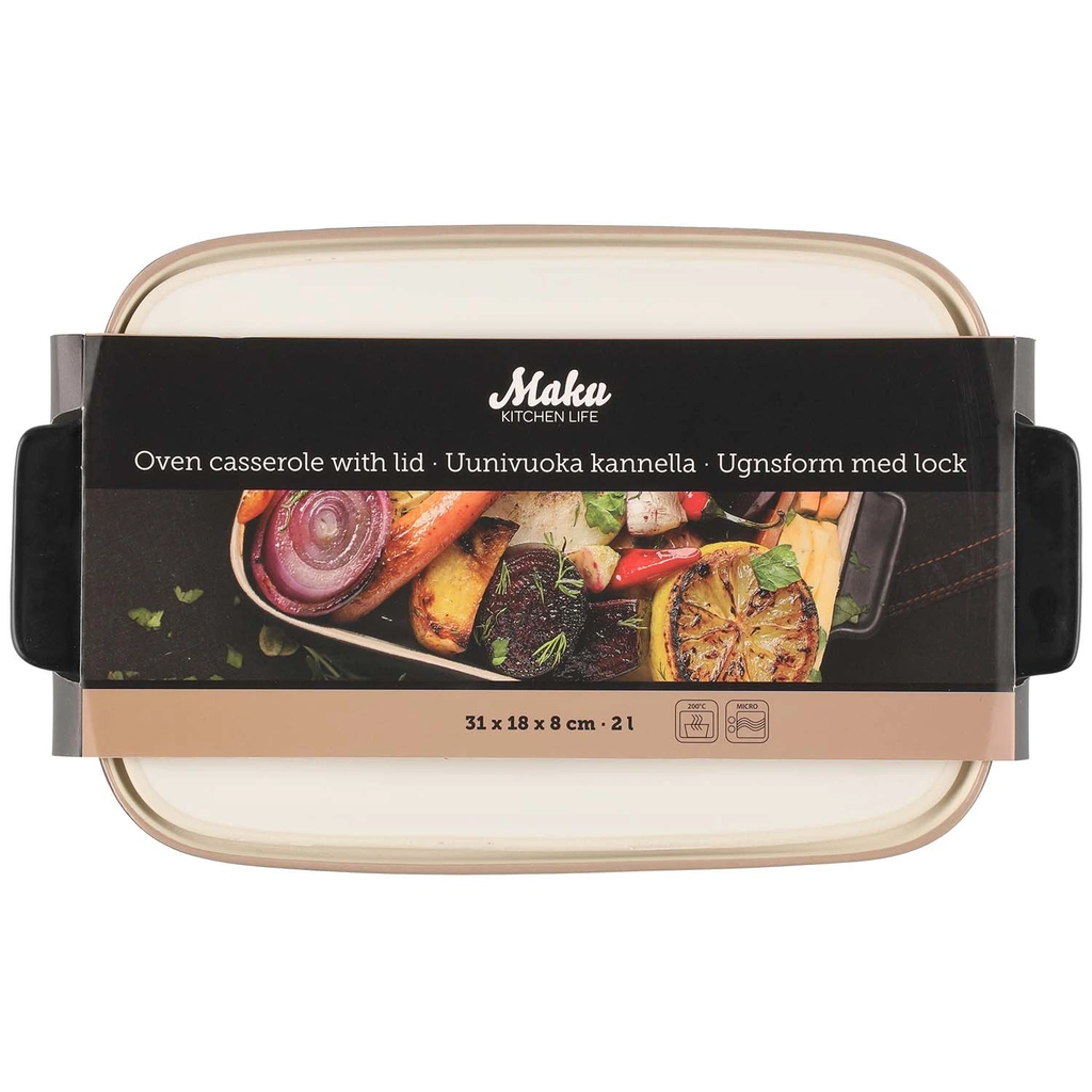 Ugnsform keramik med lock 2 L
