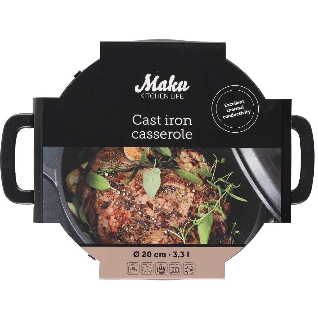 Cast iron casserole 3,3 L 20 cm
