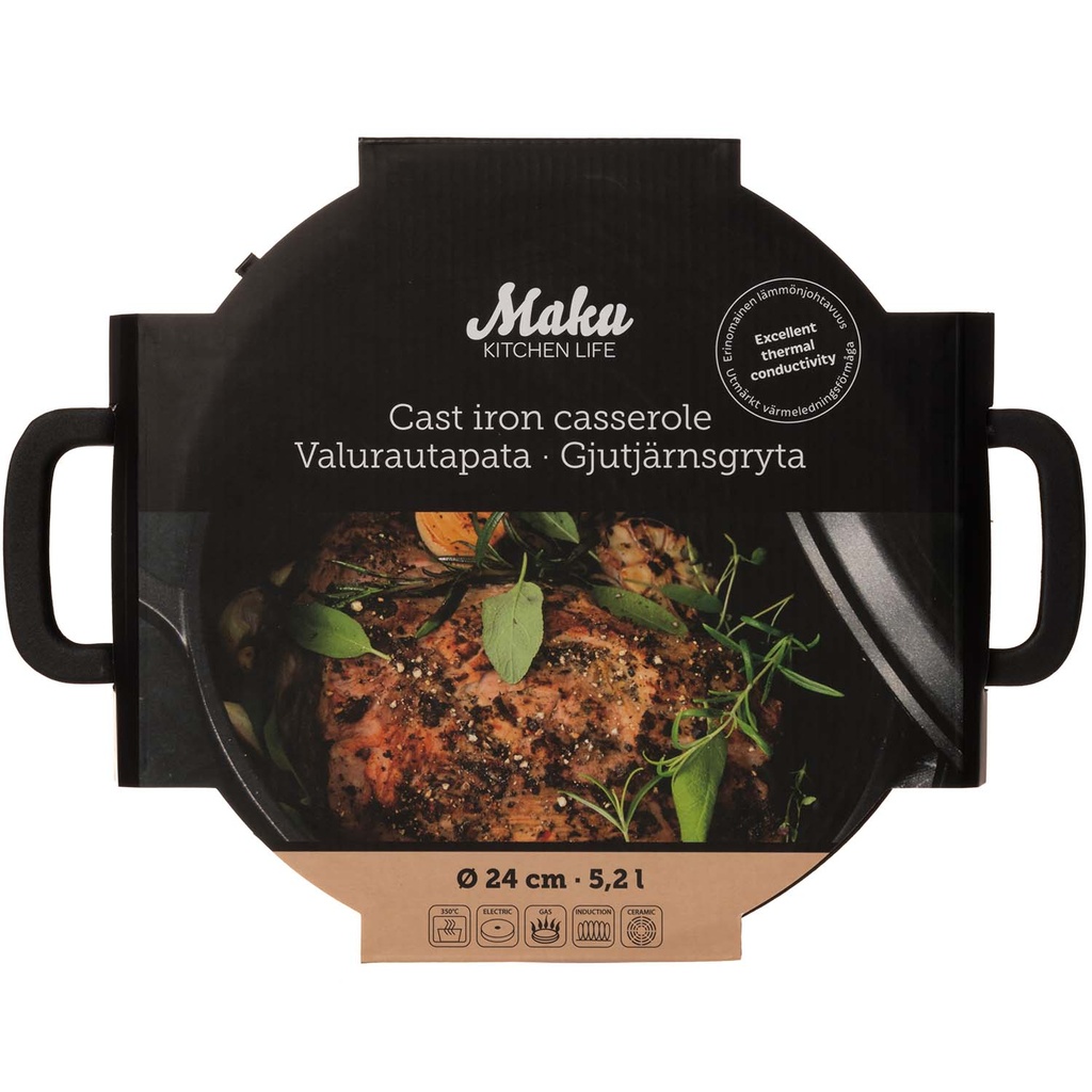 Cast iron casserole 5,2 L 24 cm