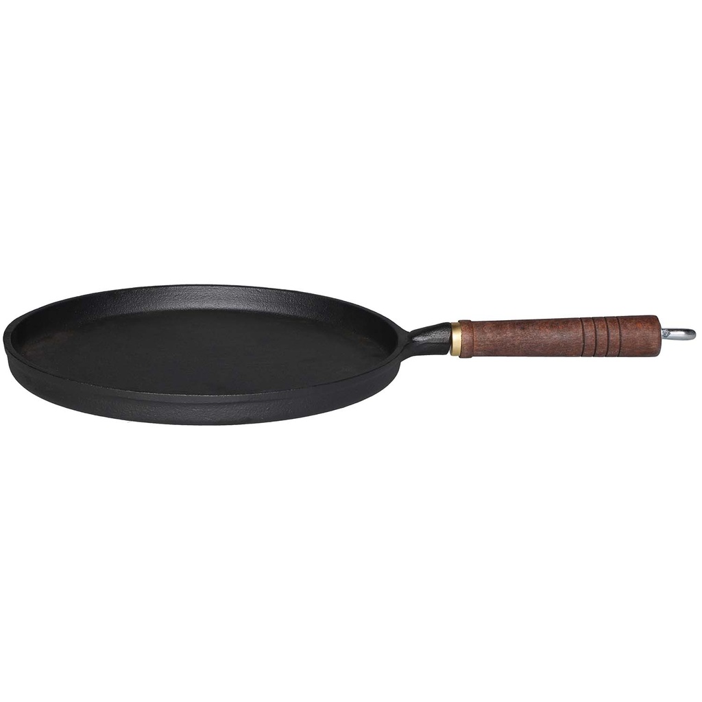 Pancake pan cast iron wooden handle
