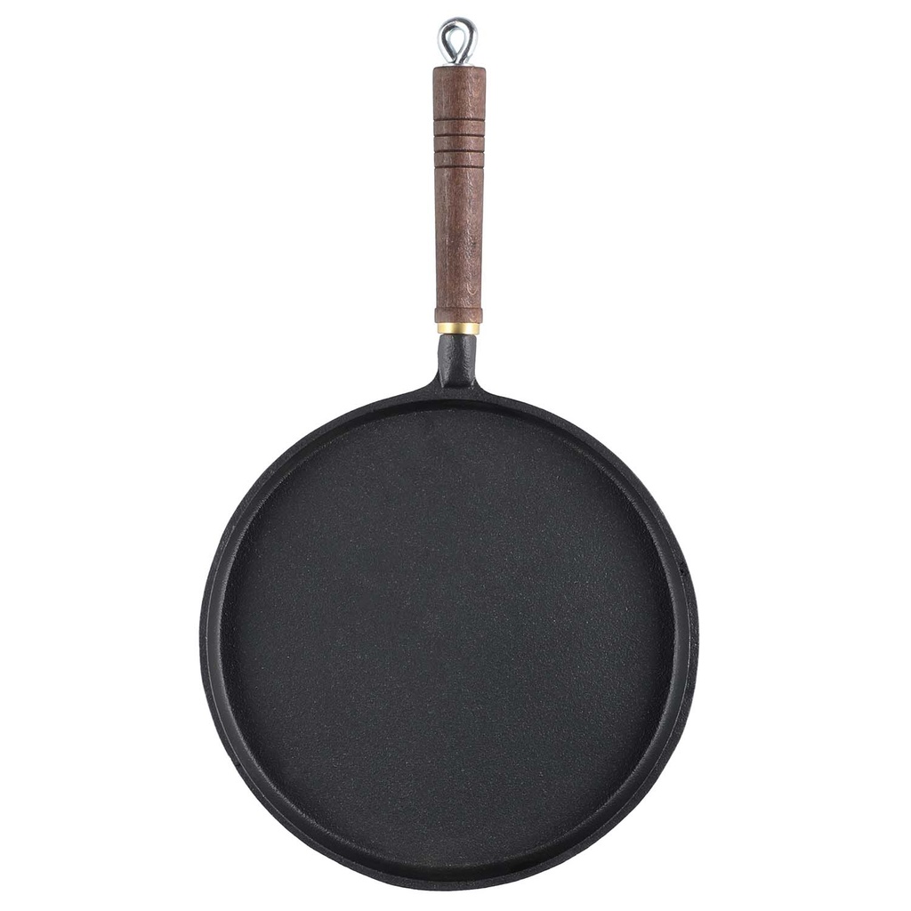 Pancake pan cast iron wooden handle