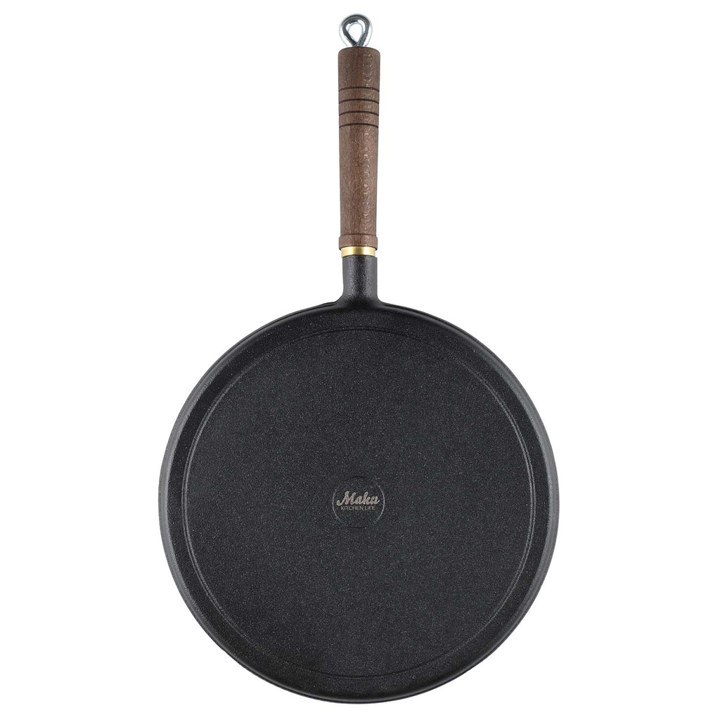 Pancake pan cast iron wooden handle