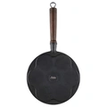 Pancake pan cast iron wooden handle 7 cups